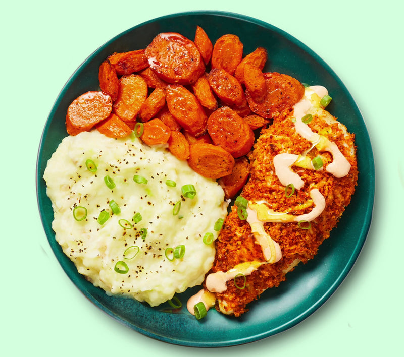 #15 Breaded Chicken Breast with Mashed Potatoes and Carrot