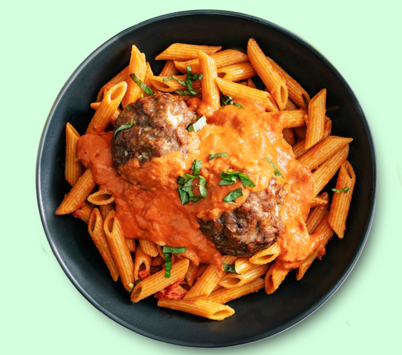 #71 Penne alla Vodka with Chicken Meatballs