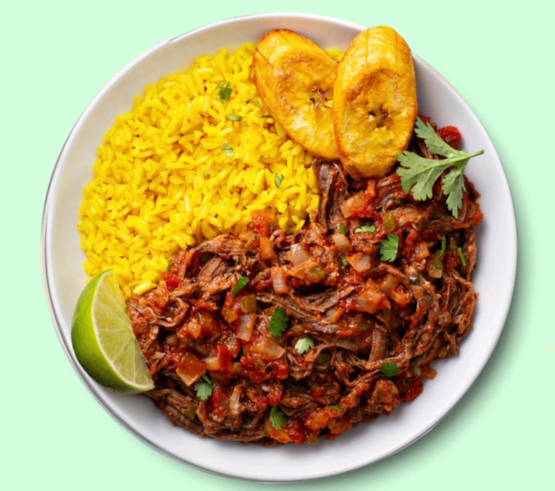 #33 Ropa Vieja with Yellow Rice and Sweet Plantain