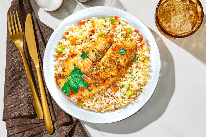 332 Baked Tilapia with Vegetable Rice