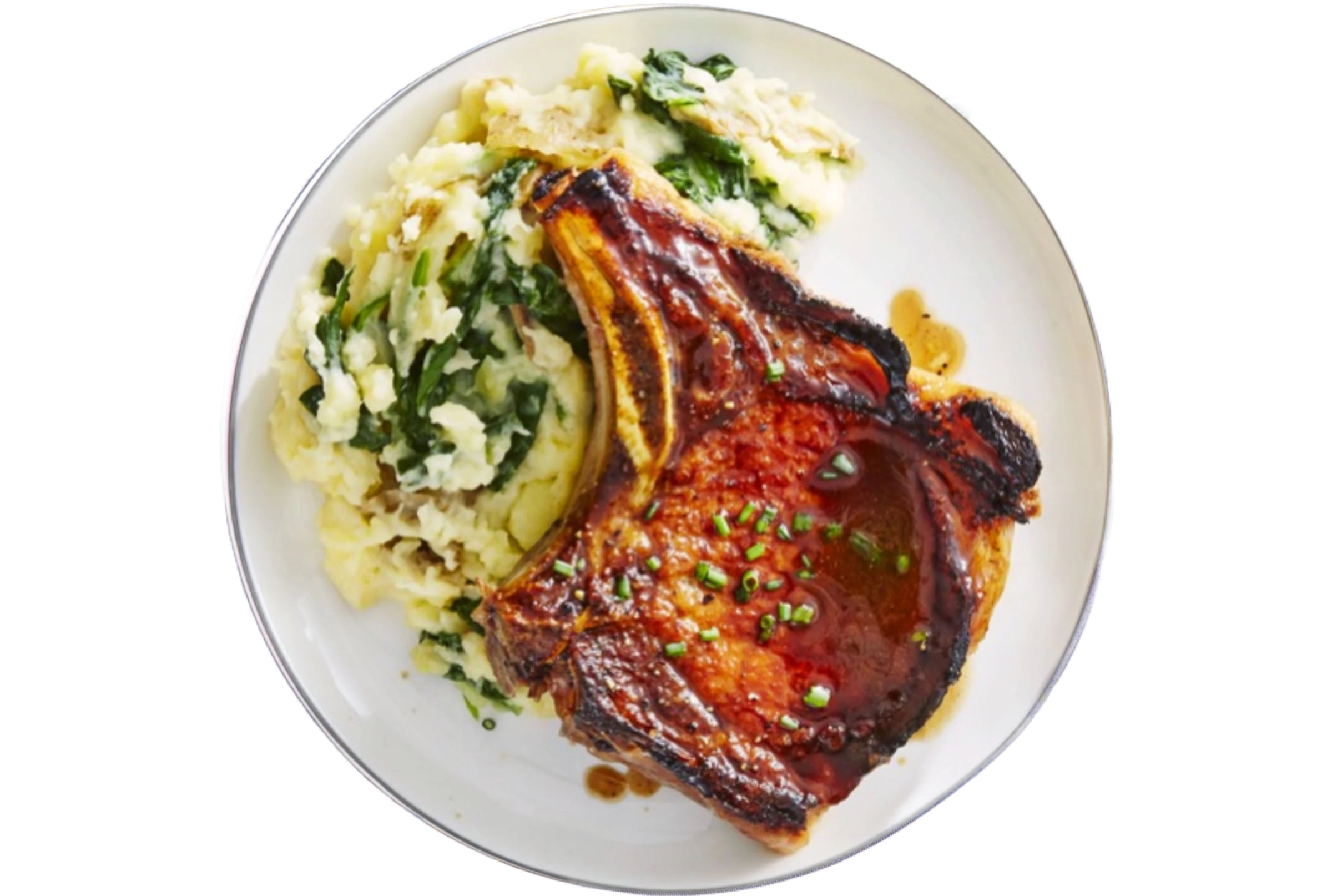 331 BBQ Pork Chops with Spinach Mashed Potatoes Green Kitchen 305