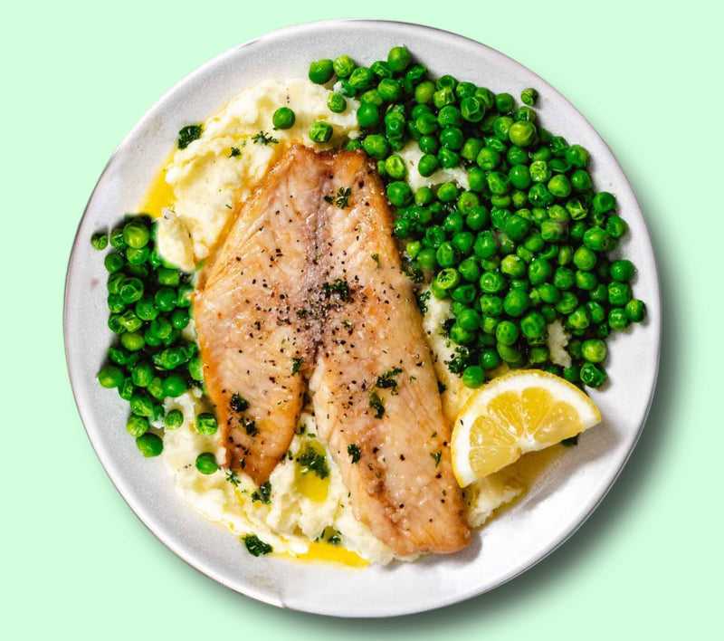 #73  Swai Fillet with Mashed Potatoes and Green Peas