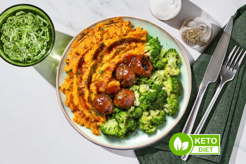 #109 BBQ Meatballs with Carrot Puree & Broccoli - Keto