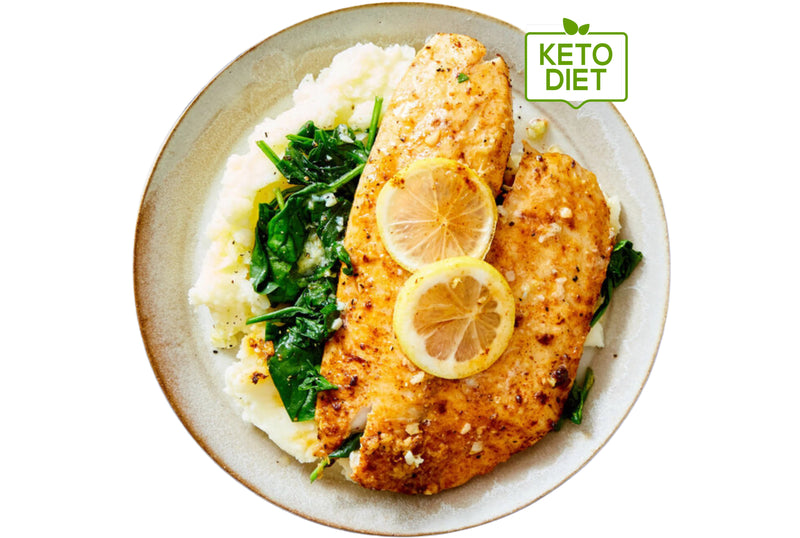 341 Tilapia with Mashed Cauliflower & Spinach- keto