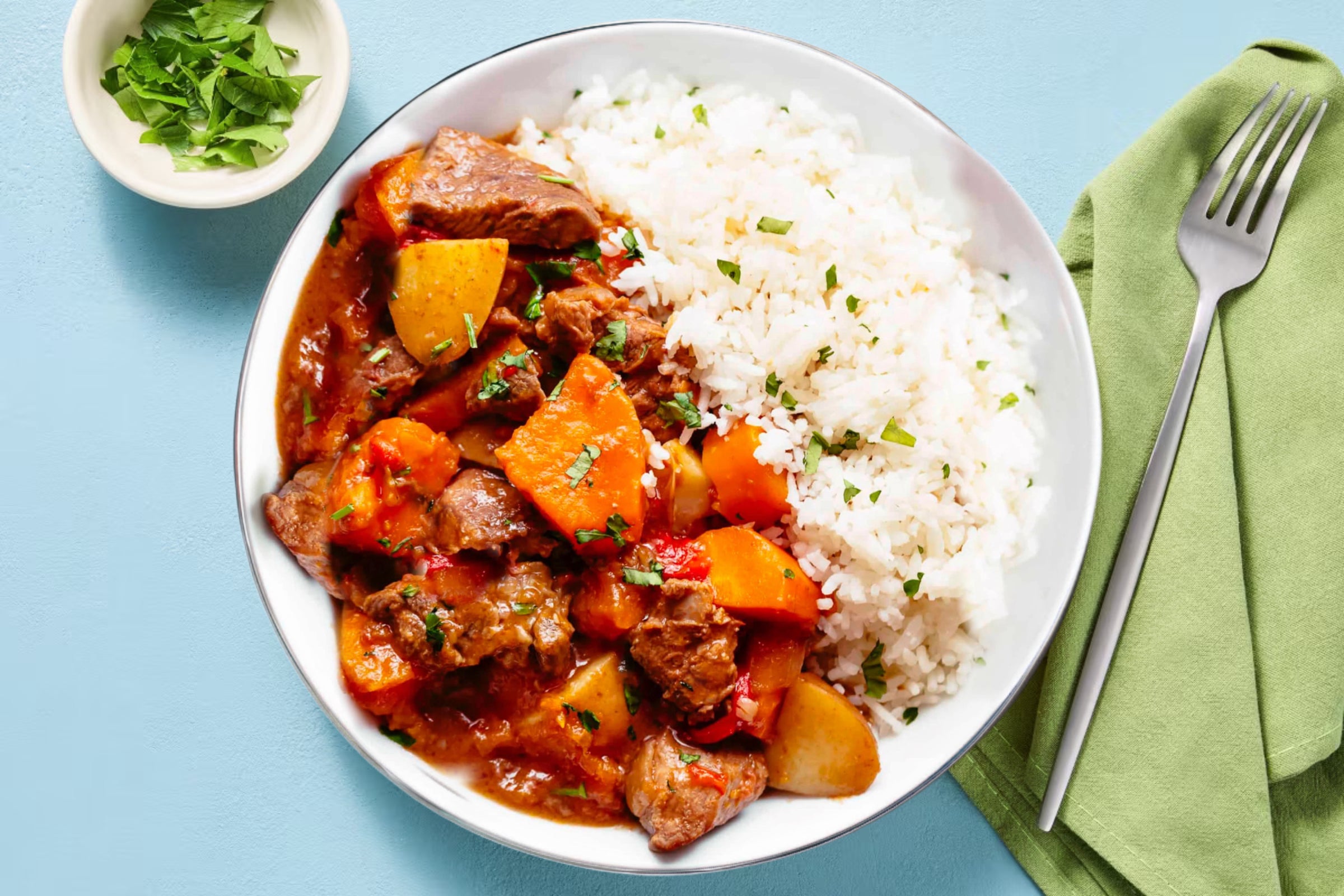  55 pork stew with white rice green kitchen 305