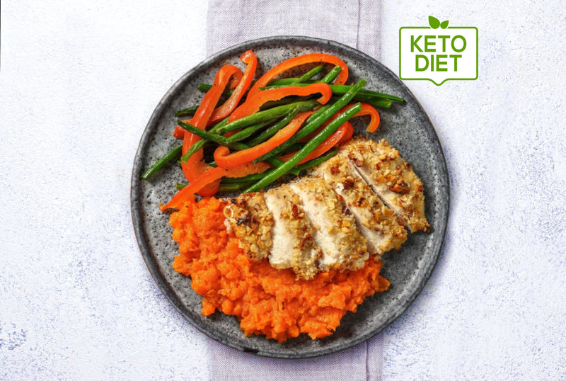 155 Crispy Chicken with Carrot Puree and Green Beans -keto